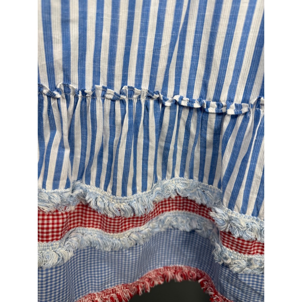 Tuckernuck Savannah Stripe Crawford Dress Red White Blue Tiered Mini L Patriotic - Picture 5 of 10